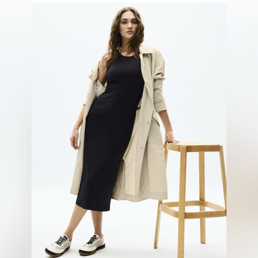 NWT Athleta Signature Rib Black Maxi Dress Size XS/P